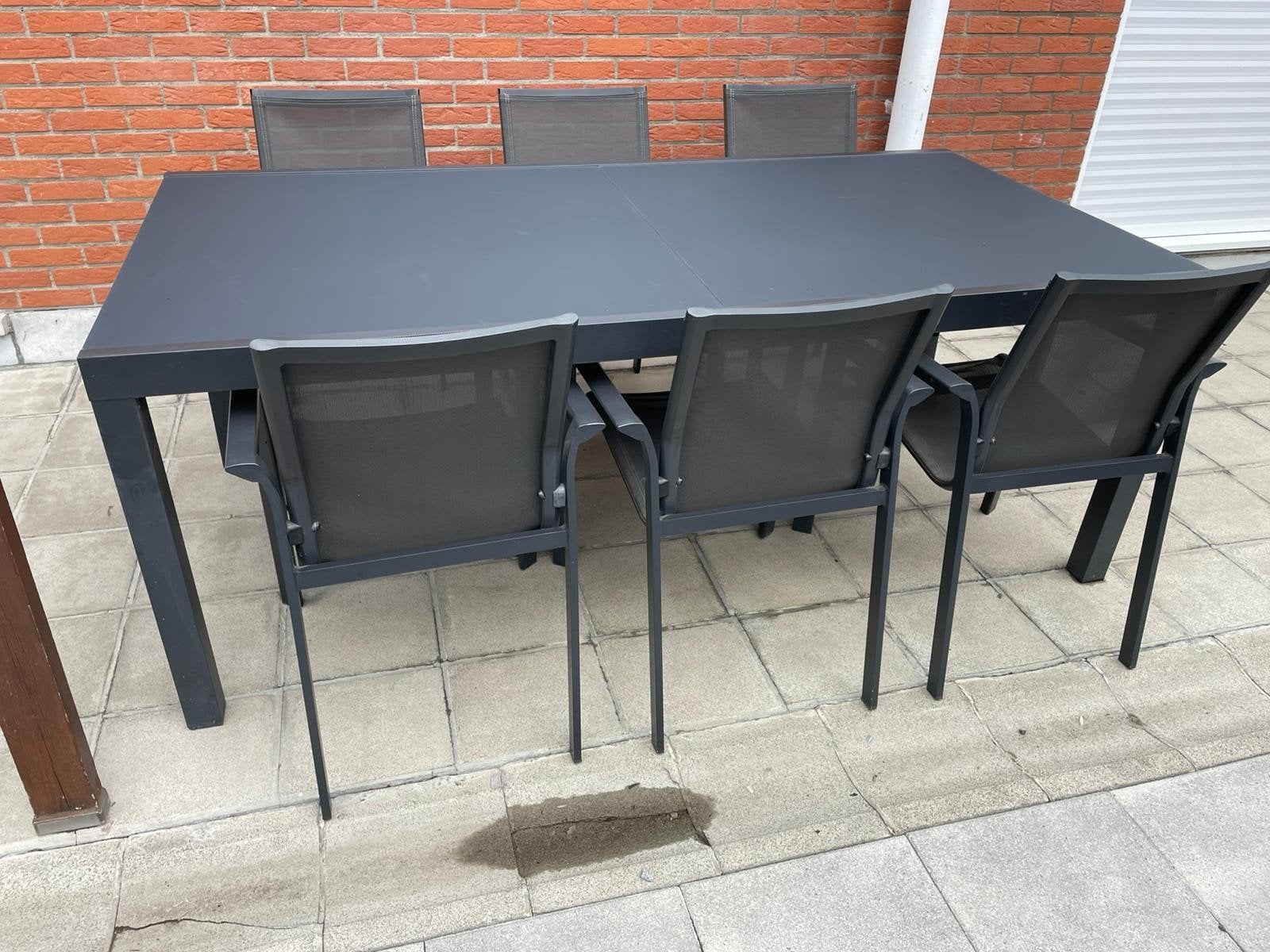 Aluminium tuinset Windsor - uitschuifbare tafel + 6 stoelen, Enlèvement, Aluminium, Salons de jardin