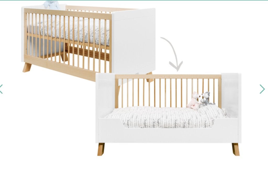 Lit evolutif Bopita 70X140 Blanc/Naturel etmatelas Aerosleep, Enfants & Bébés, Chambre d'enfant | Lits, Matelas, 70 à 85 cm, Comme neuf