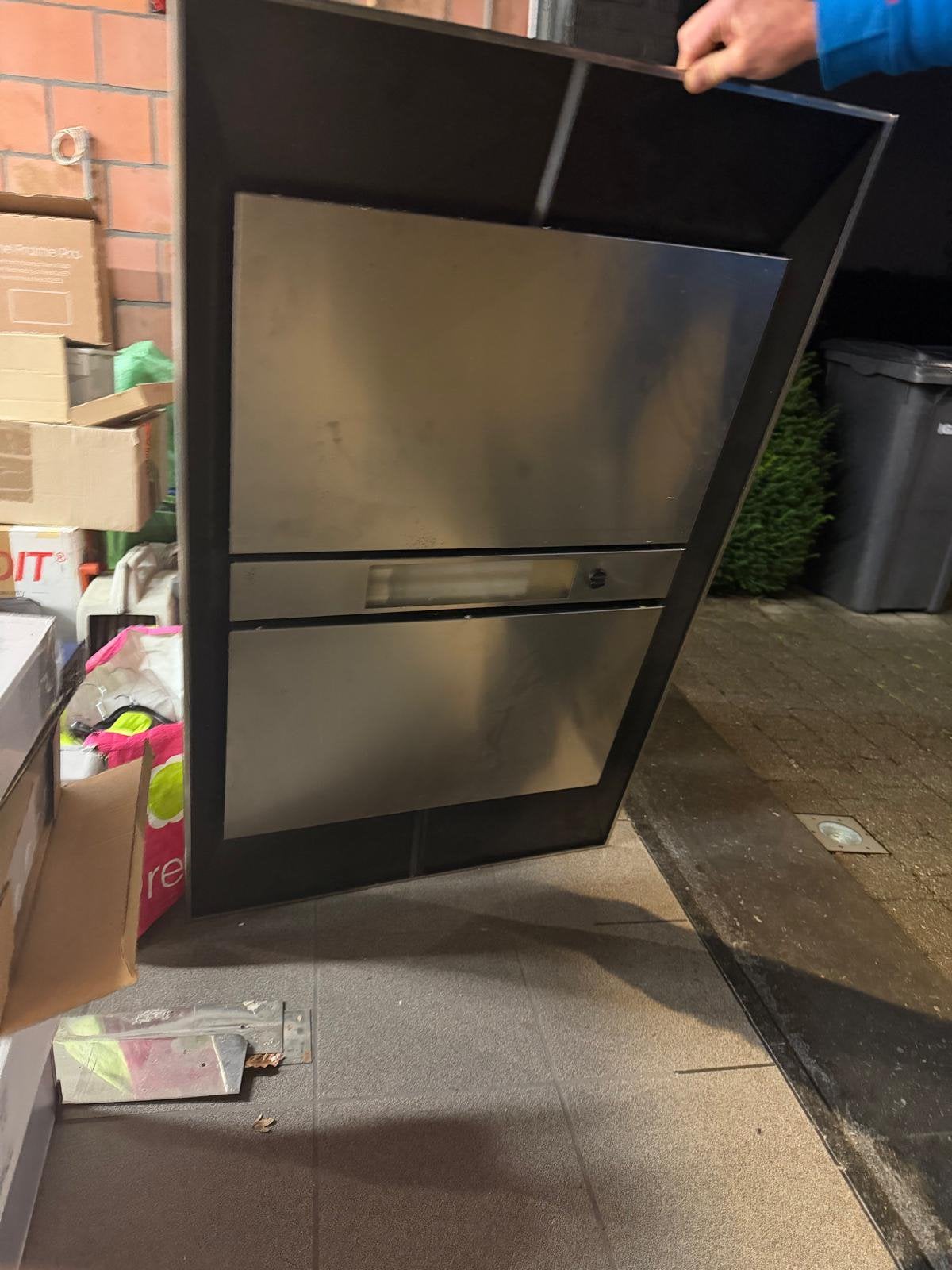 Novy inox eilanddampkap, Ophalen, Zo goed als nieuw, Inbouw, Eilandschouwkap