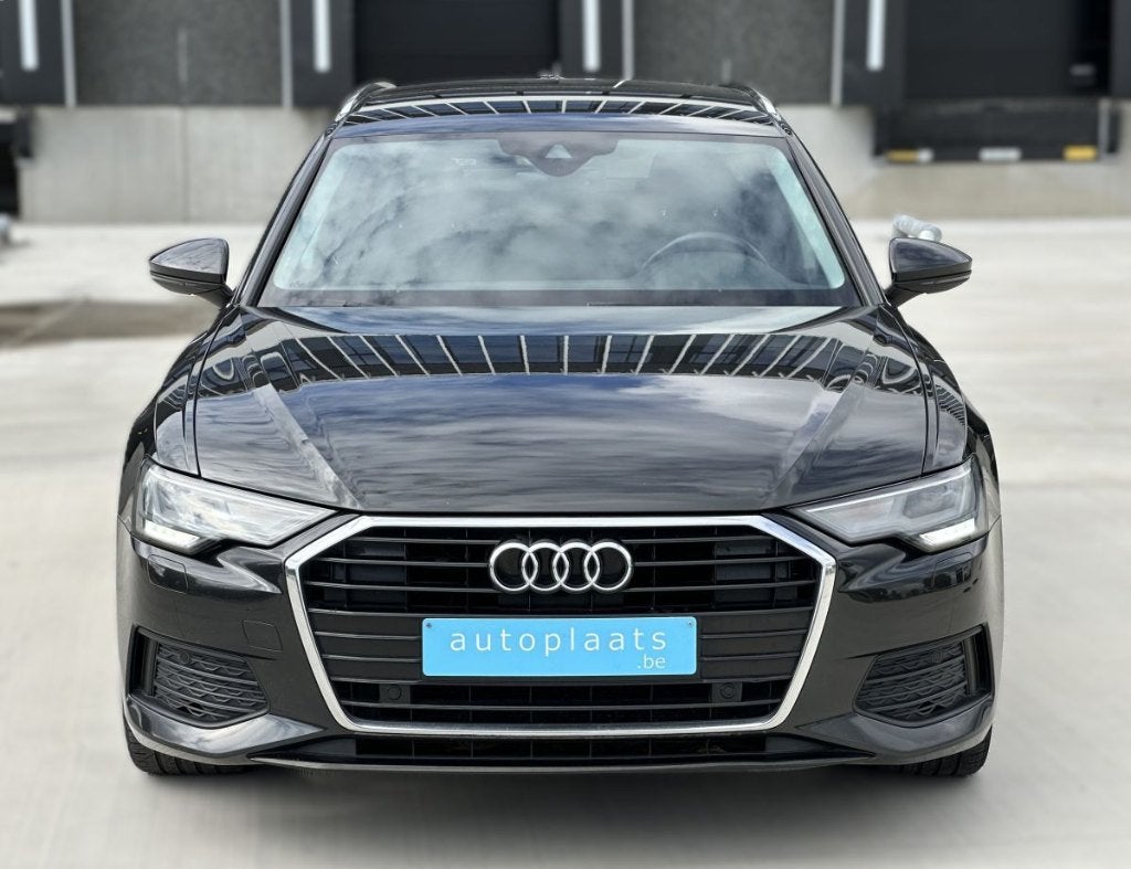 Audi A6 mild Hybride Automaat 2019 Camera Leder LED Apple, Auto's, Automaat, Verwarmde buitenspiegels, Zwart, Bedrijf
