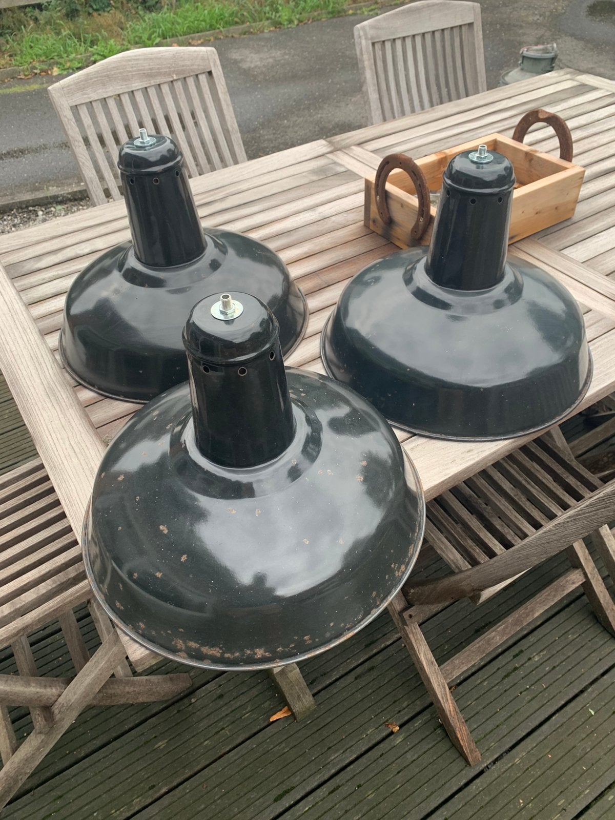 Emaille lampen, Gebruikt, Metaal, Retro, E27 (groot)