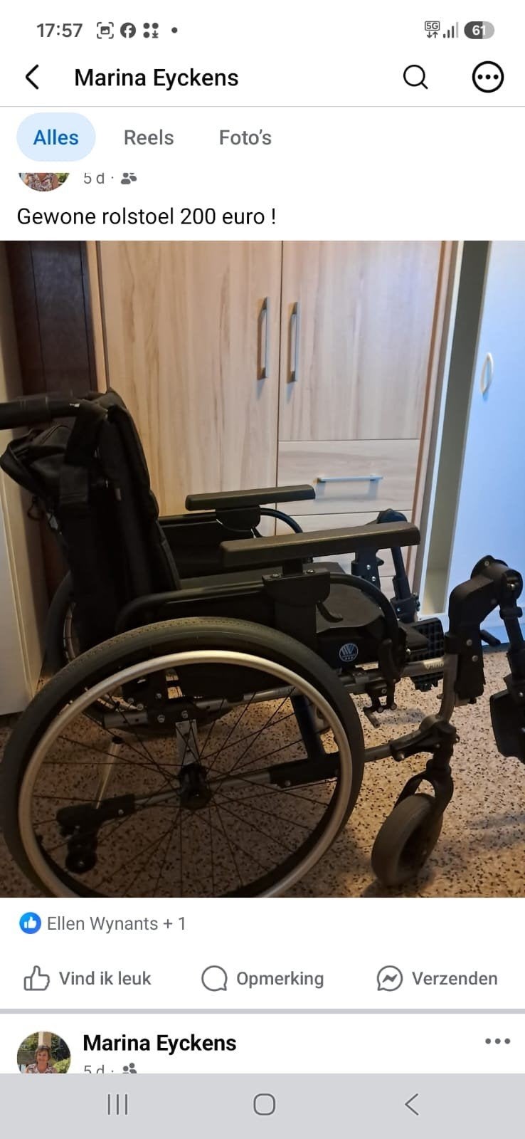 Rolstoel zwart met motor zeer goede staat., Ophalen