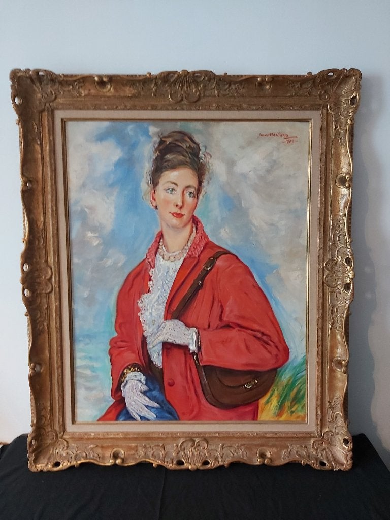 Magnifique tableau signé Jean Maillard, Antiek en Kunst, Kunst | Schilderijen | Klassiek, Ophalen, Doek, Portret of Personen, Gesigneerd