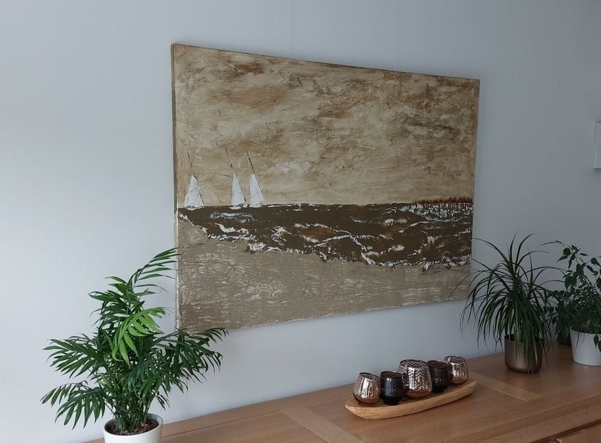 Schilderij 90x150 cm, Antiek en Kunst, Ophalen