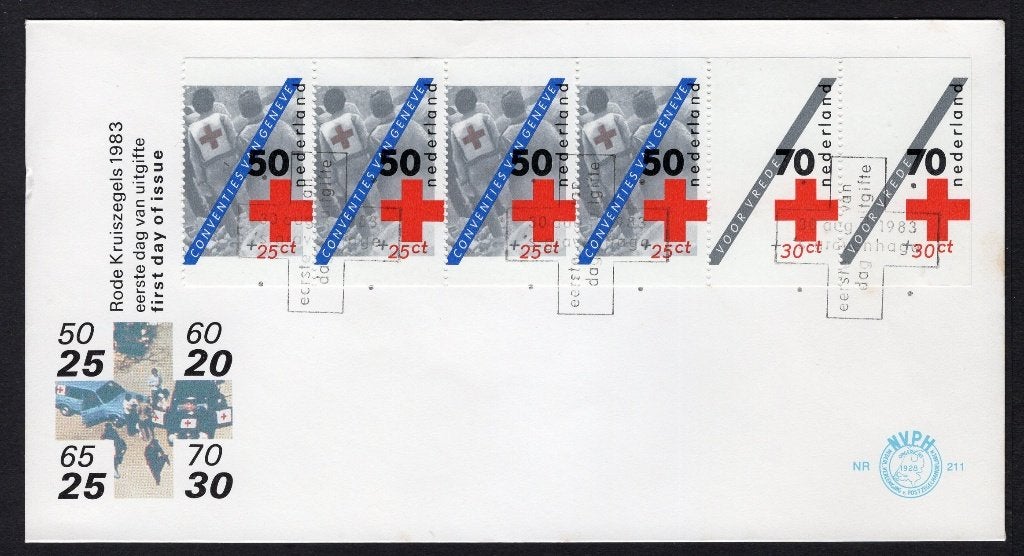 NEDERLAND E211a FDC 1983 - Boekje Rode Kruis, Verzenden, Na 1940, Gestempeld