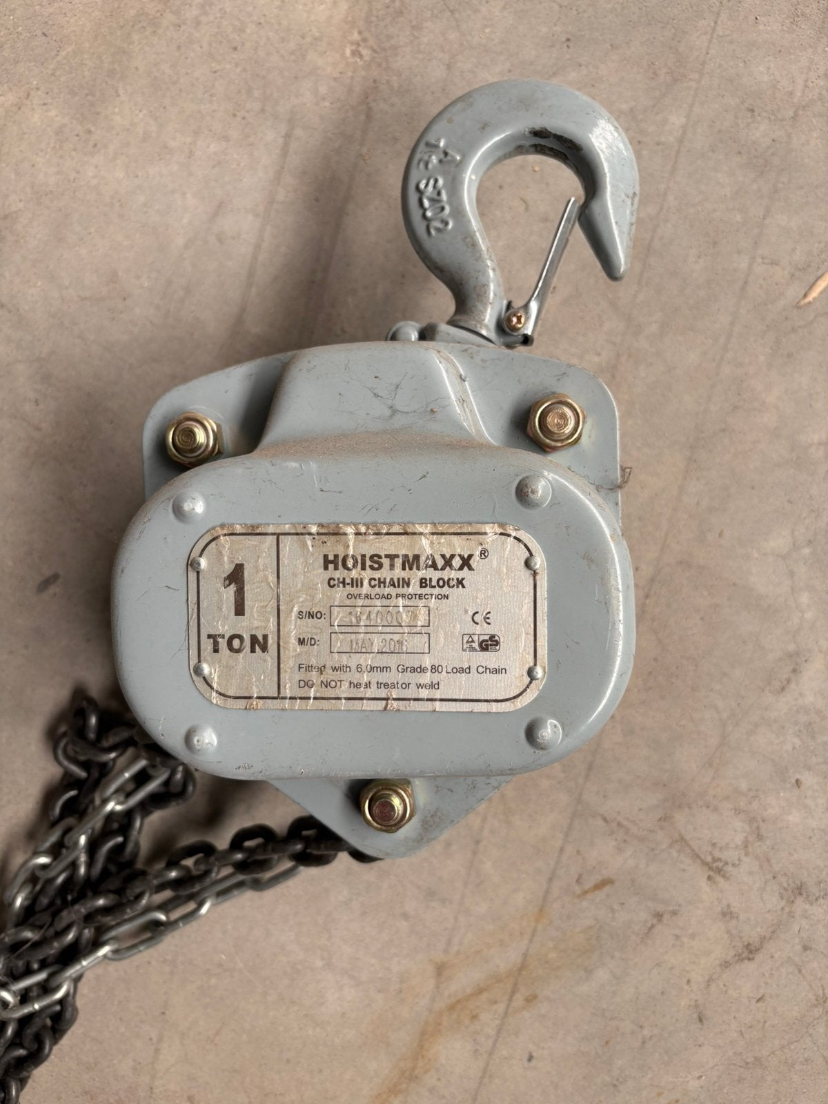 Kettingtakel 1 ton, Ophalen