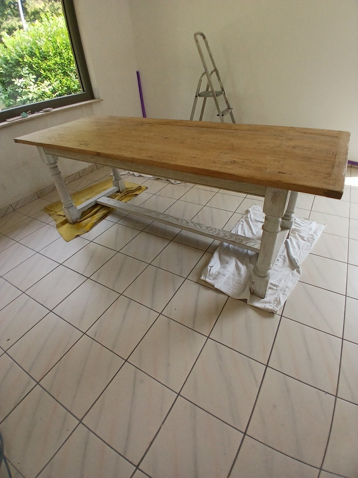 Table à manger en chêne 220 cm x 85 cm, Enlèvement