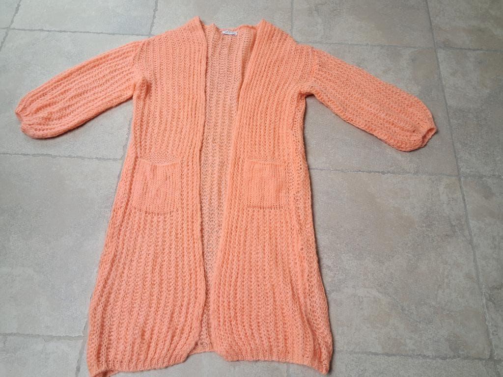 Lange zachte cardigan mt Large (zie foto's), Enlèvement ou Envoi, Comme neuf, Taille 42/44 (L), Orange