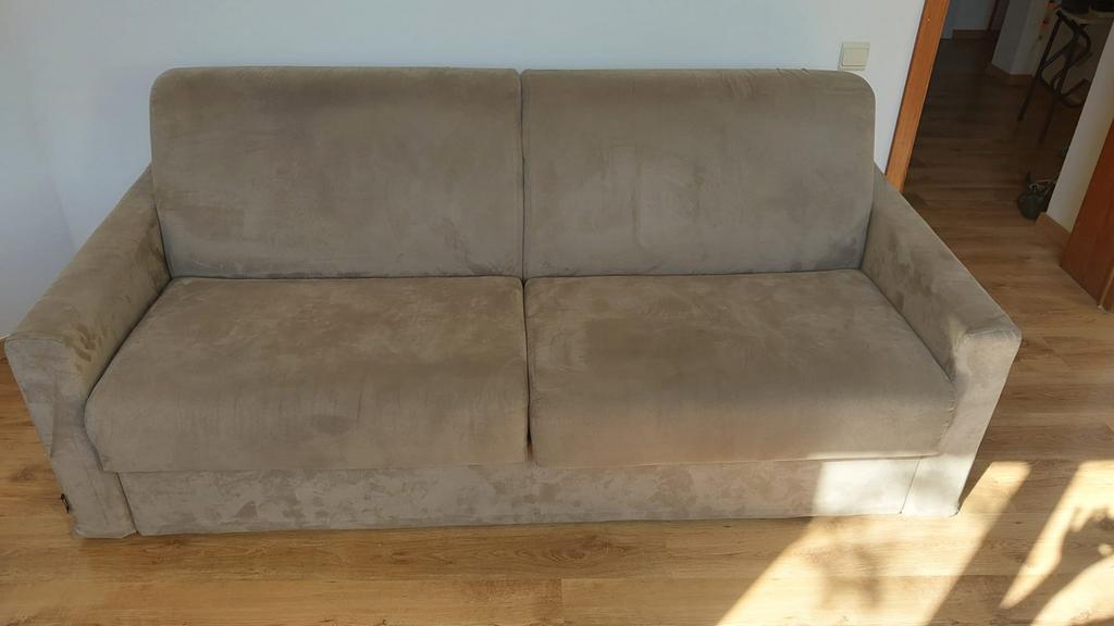 Canapé-lit (210x93 cm), couchage 160x190 cm, Ophalen, 75 tot 100 cm, Zo goed als nieuw, Rechte bank