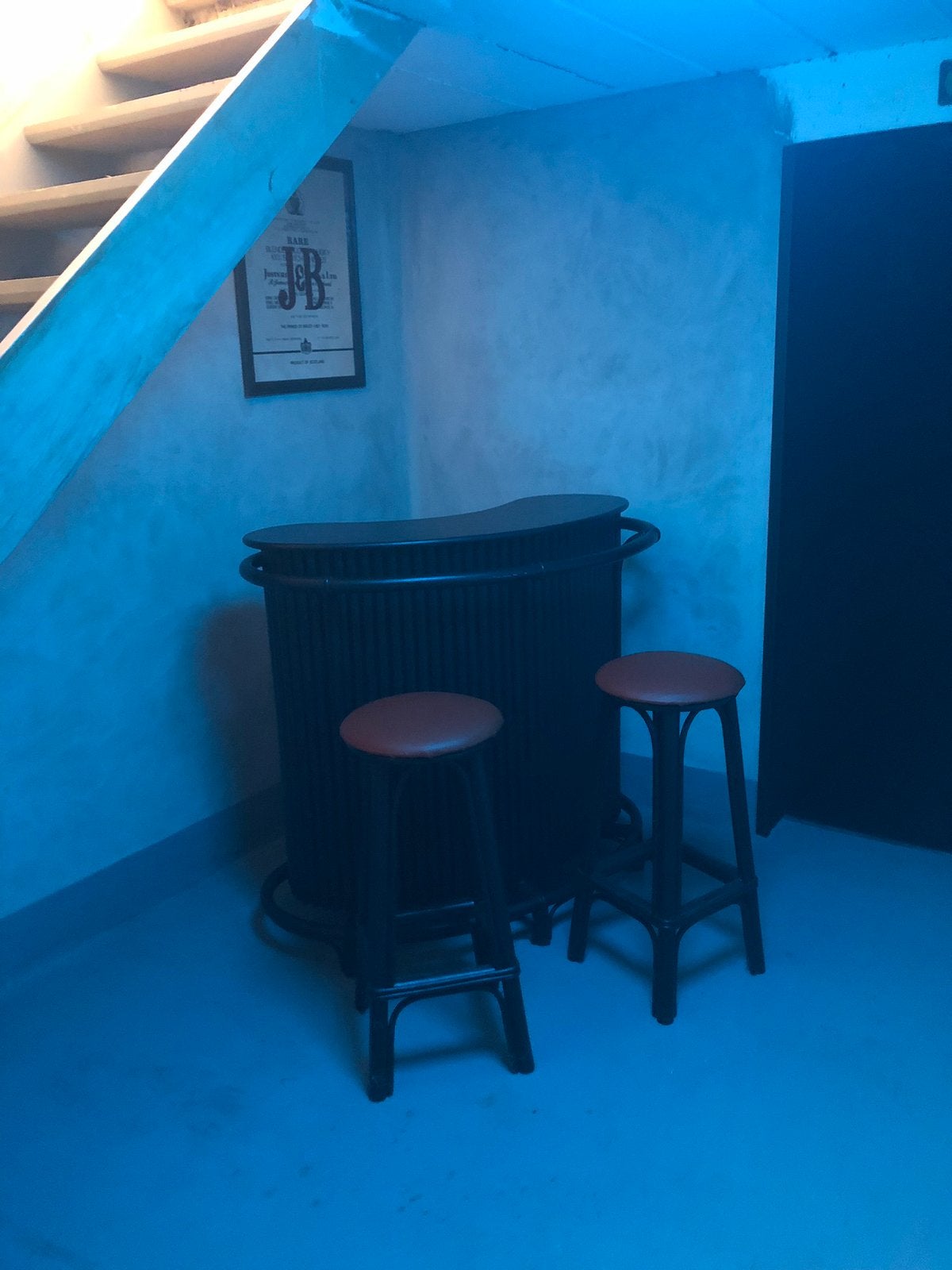 Echte Tiki Bar van Bamboe met 2 Krukken, Huis en Inrichting, Ophalen, Zo goed als nieuw