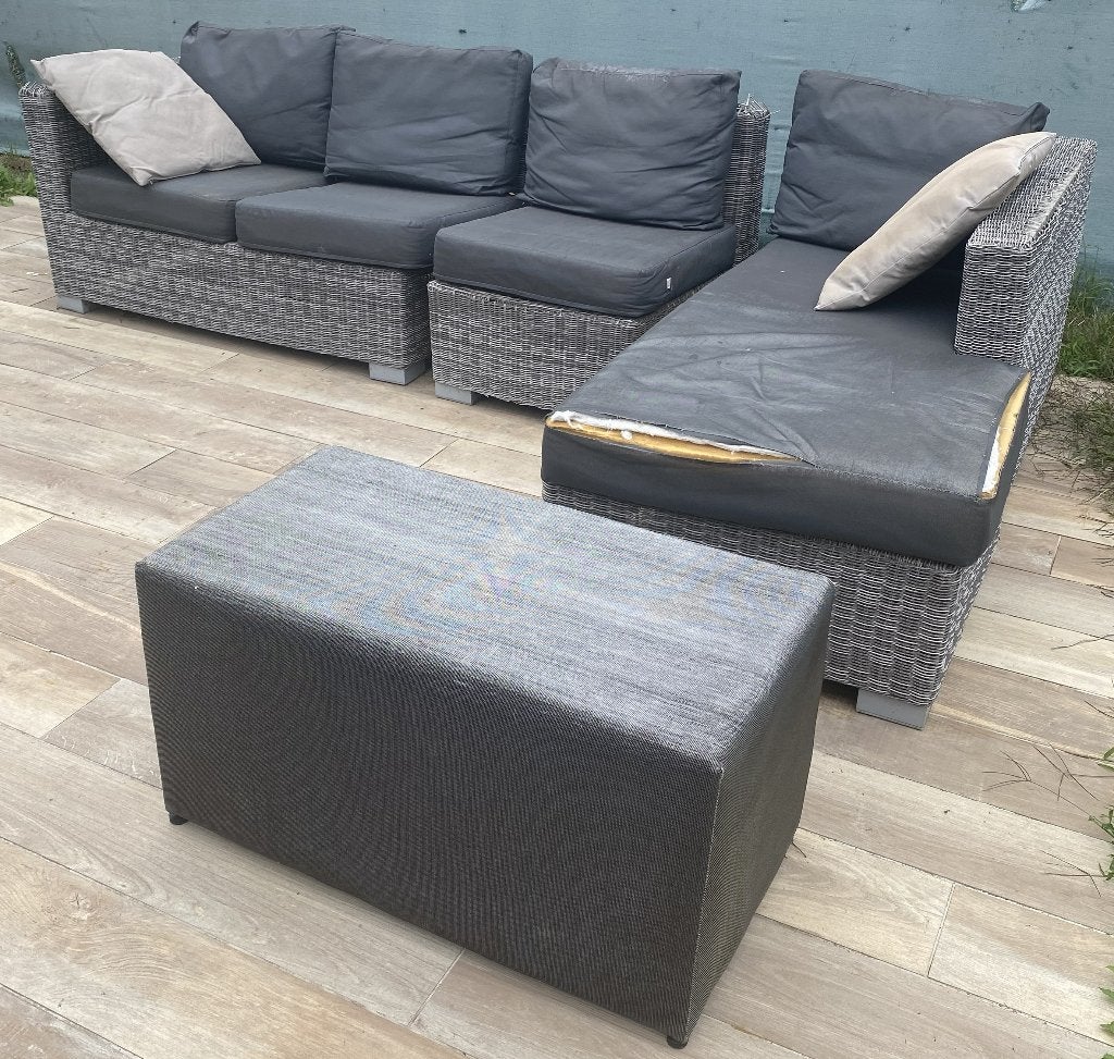 GRATIS rotan tuinset + rotan zitbank – zeker nog bruikbaar, Jardin & Terrasse, Ensembles de jardin, Rotin, Salons de jardin, Banque