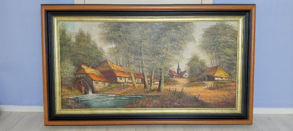 Schilderij, Antiquités & Art, Peinture acrylique, Paysage, Enlèvement, Toile