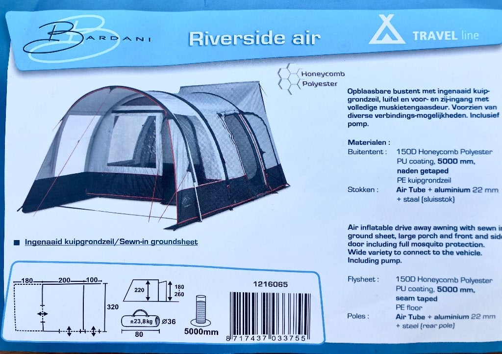 Tente de bus Bardani Riverside AIR, Caravanes & Camping, Enlèvement, Comme neuf, Autres marques