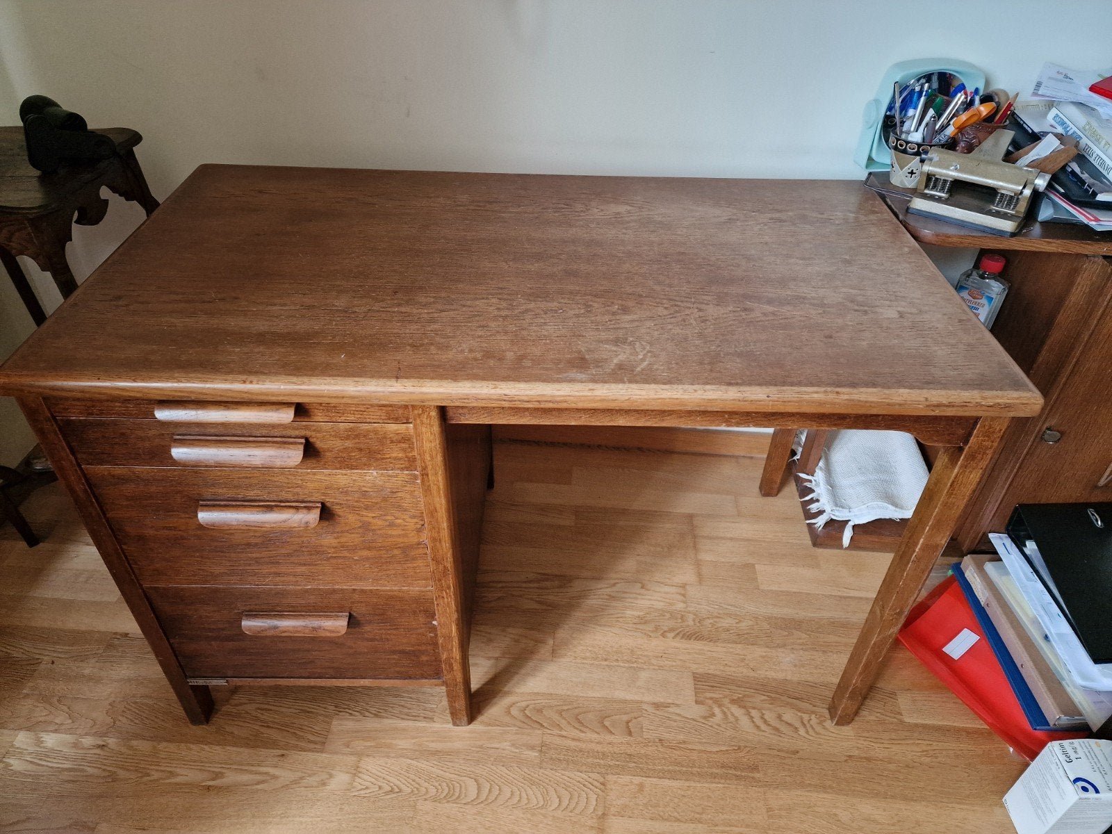 Bureau en bois, Enlèvement, Avec tiroirs, Utilisé, Bois
