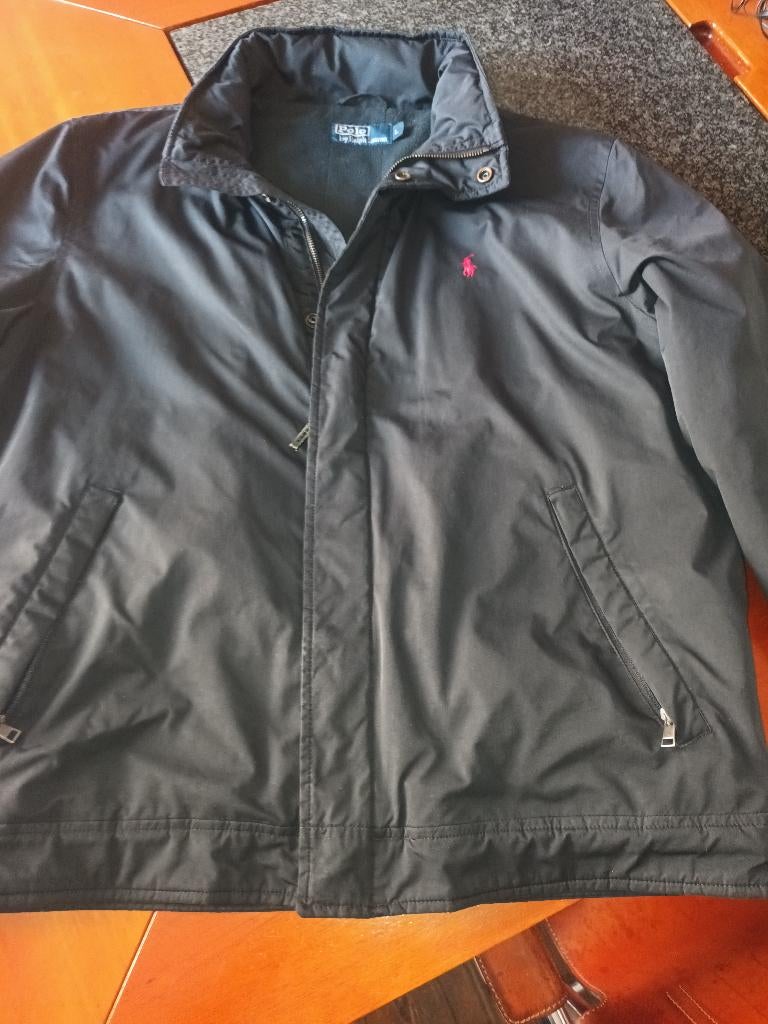 Herenjas zwart met kap Ralph Lauren maat Large, Maat 52/54 (L), Zwart, Ralph Lauren, Ophalen of Verzenden