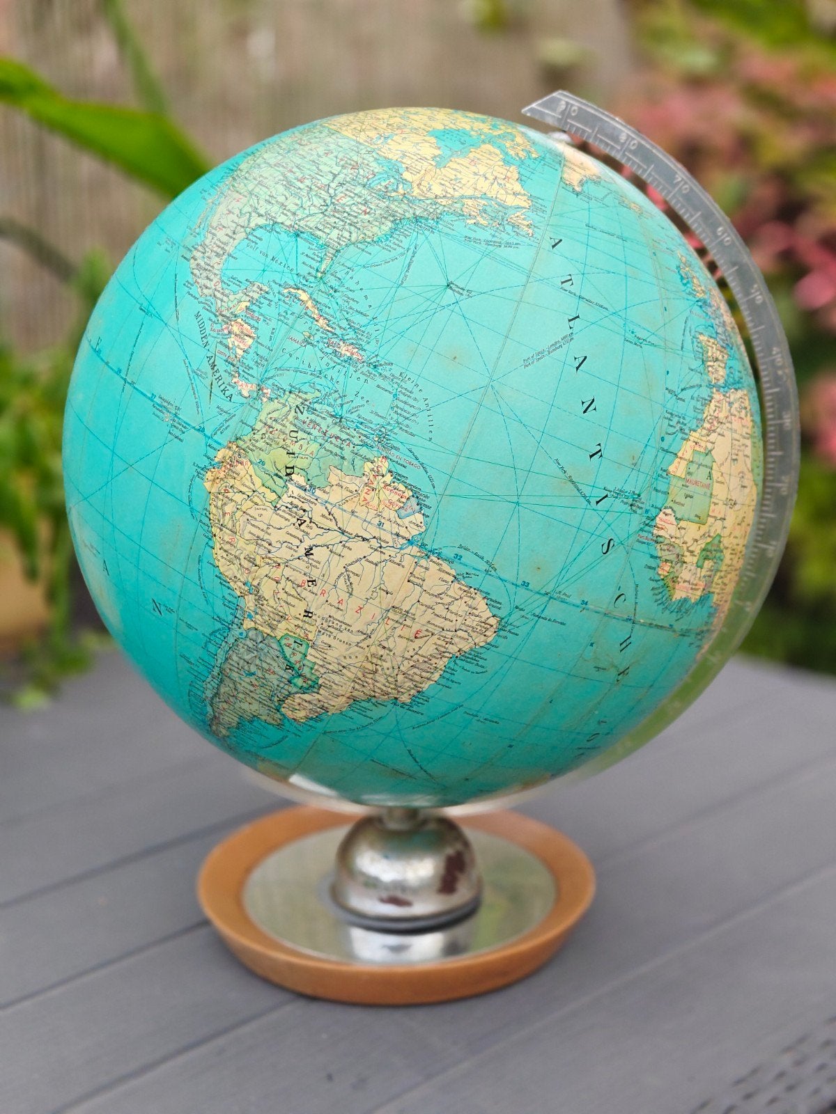 Vintage JRO Globe – JRO-Verlag München (Jaren '50/60), Maison & Meubles, Enlèvement ou Envoi, Globe terrestre antique, Rotatif