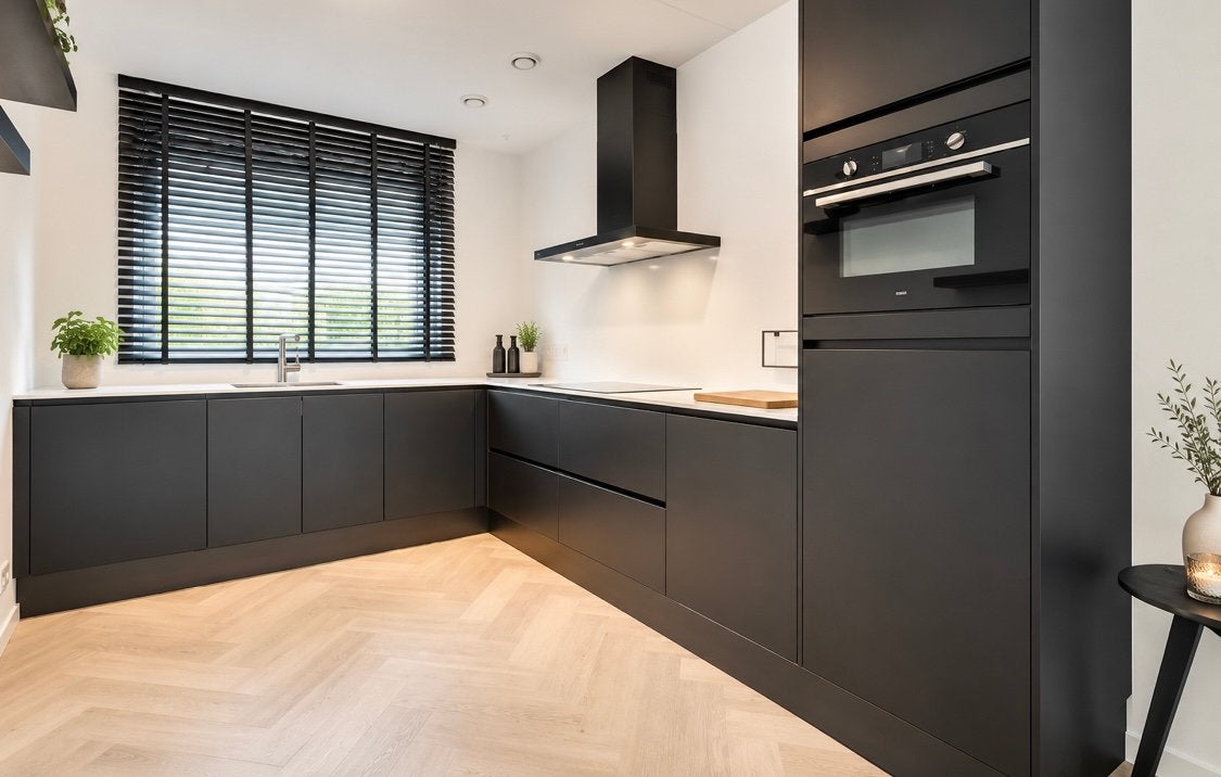 ✨ZWARTE GREEPLOOS KEUKEN + APPARATUUR  ✨, Zwart, Hoekkeuken, Ophalen of Verzenden, Zo goed als nieuw