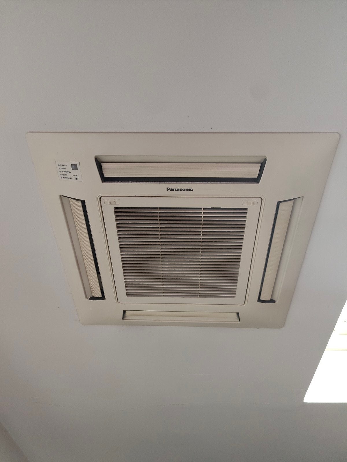 Panasonic cassette-airco (plafondunit) met buitenunit, Ophalen, Gebruikt, Plafondventilator, 60 tot 100 m³