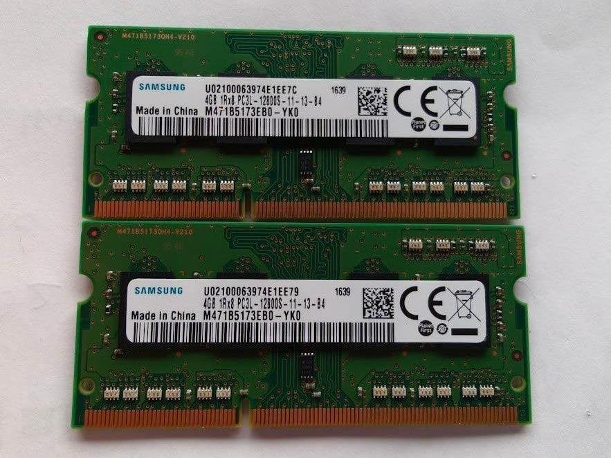 Samsung DDR3L-1600 SO-DIMM 2 x 4 Go, DDR3, Utilisé, Laptop, 4 GB