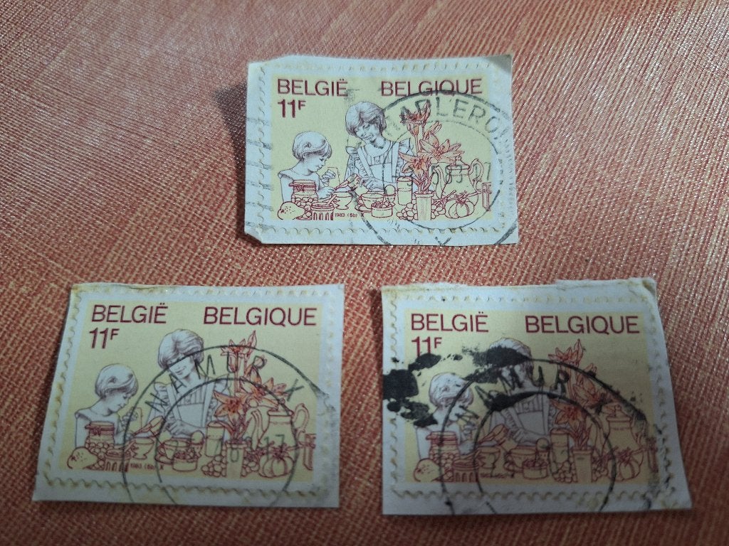 3 postzegels De vrouw in de familie, Ophalen of Verzenden, Gestempeld