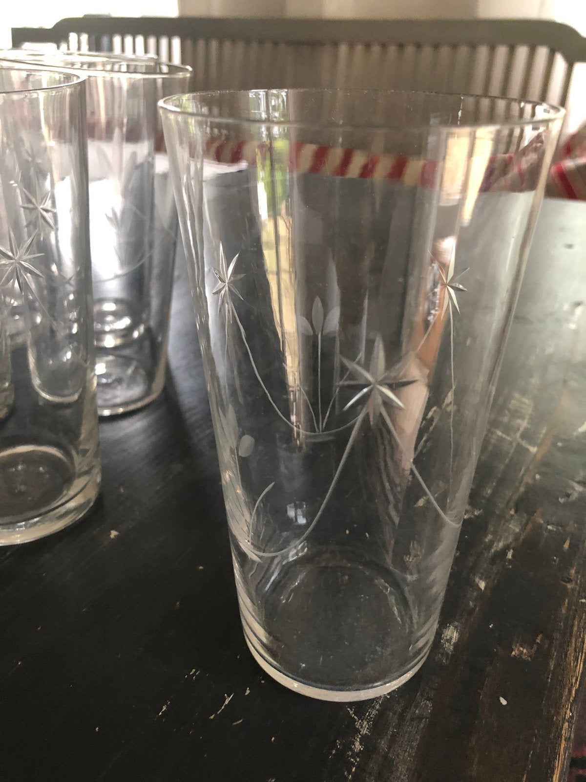 6 vintage kristallen glazen, Ophalen, Zo goed als nieuw