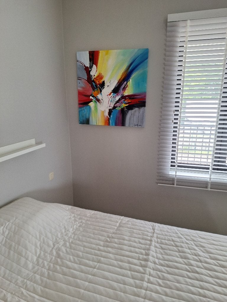 Abstract handgeschilderd schilderij op doek, Ophalen