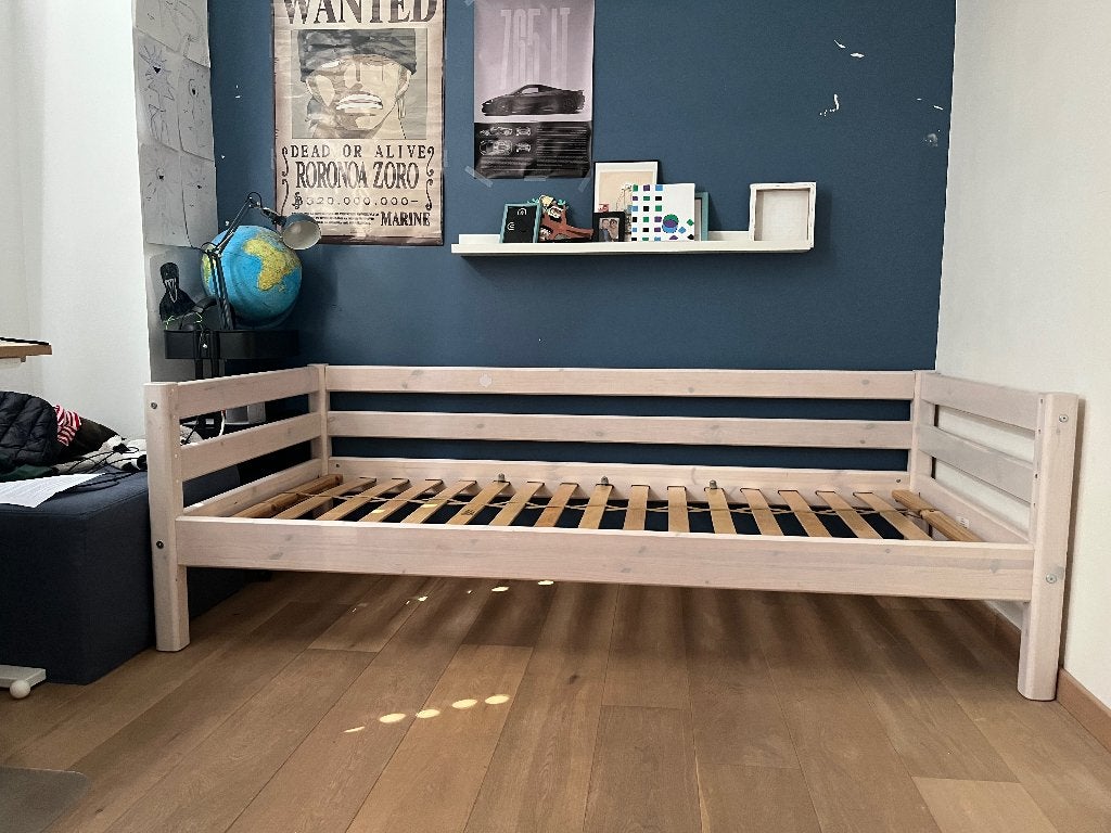 Lit 1 personne FLEXA Classic Blanc– 90 x 200 cm, Maison & Meubles, 90 cm, Une personne, Enlèvement, Utilisé
