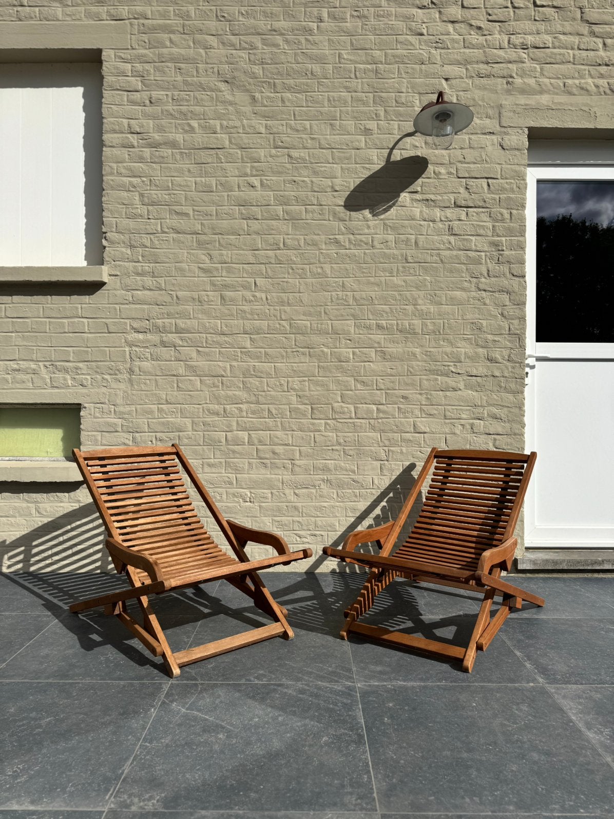 Fauteuils de jardin pliants en bois, Enlèvement, Utilisé, Bois