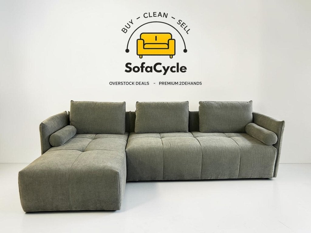 Siège d'angle rembourré vert clair, réversible — neuf, Enlèvement ou Envoi, SofaCycle VOF, Utilisé, Info@sofacycle.be