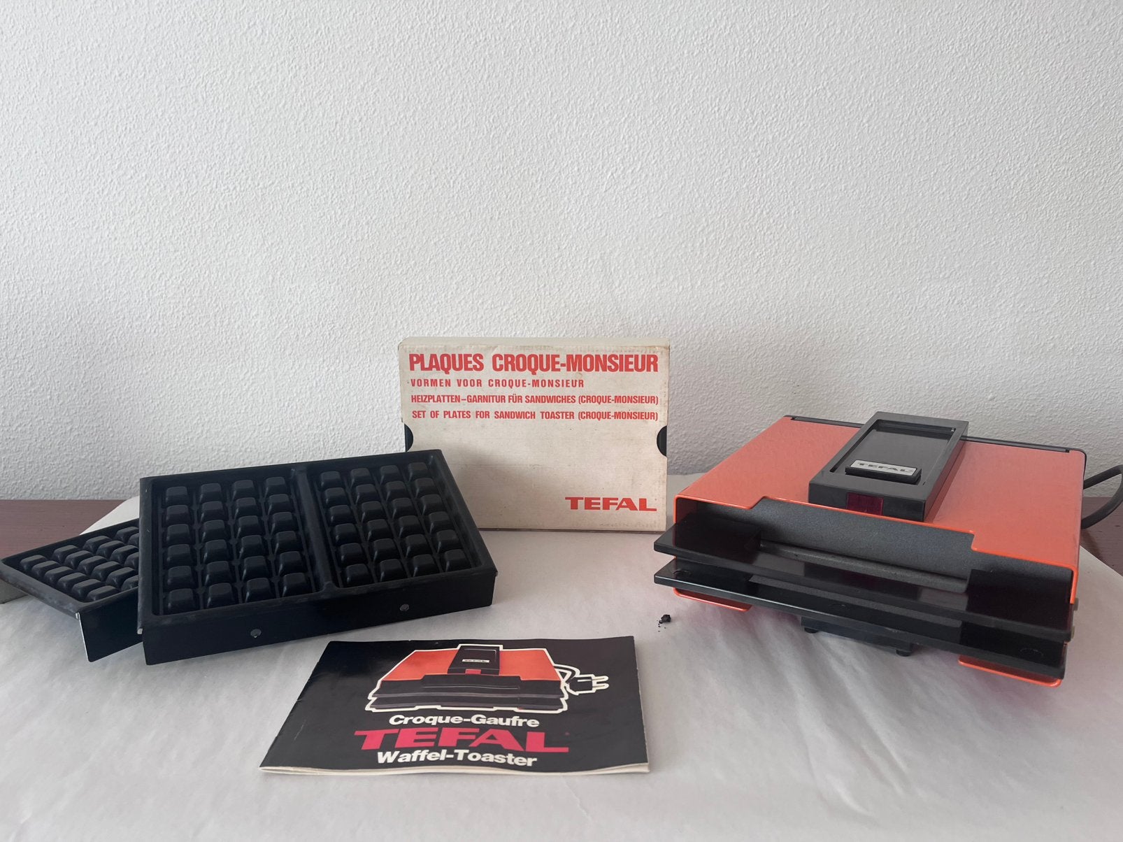 Prachtig vintage wafelijzer tefal, Ophalen, Uitneembare platen, Gebruikt