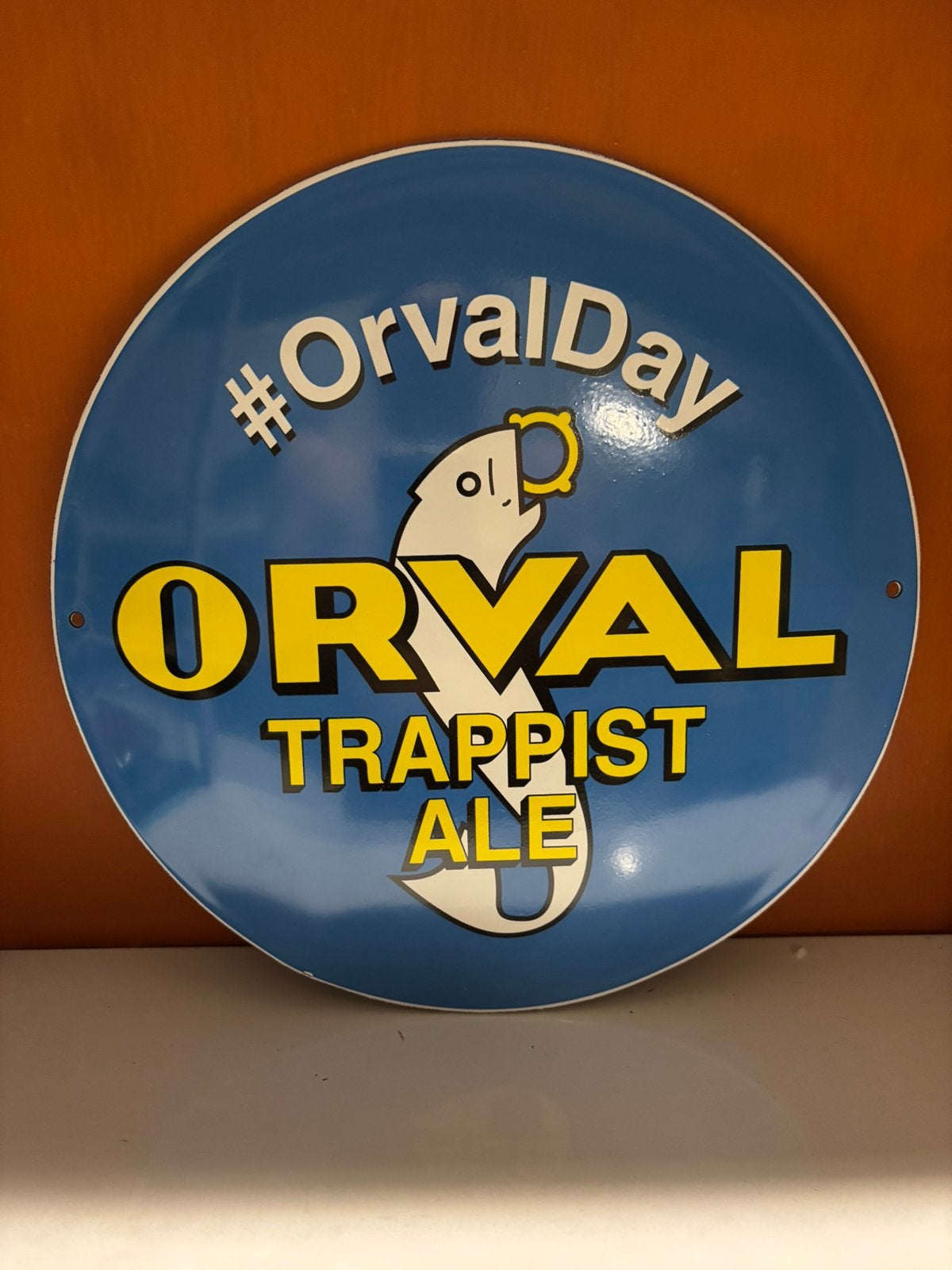 Orval emaille bord met een diameter van 30 cm, Antiek en Kunst, Ophalen of Verzenden