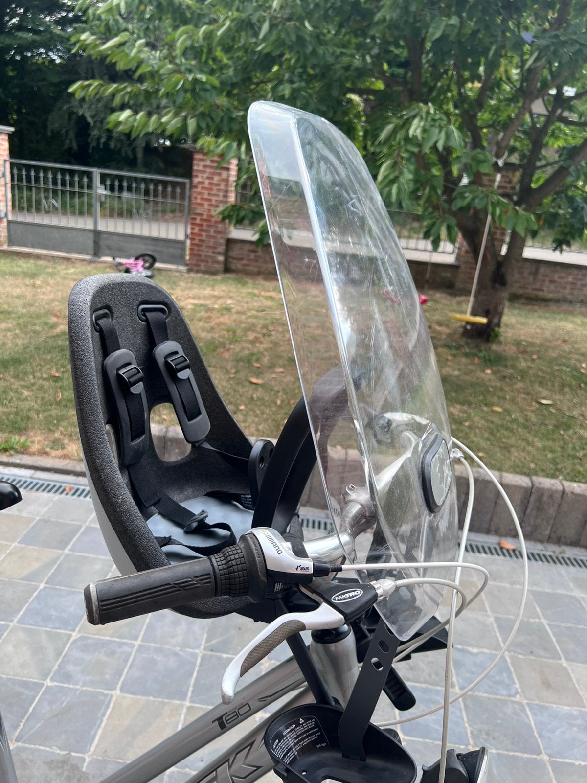 Thule yepp nexxt 2 mini fietsstoel vooraan grijs windscherm, Ophalen, 0 t/m 18 kg, Voorzitje, Gebruikt