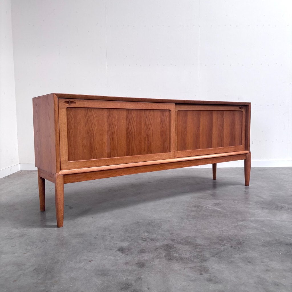 Jaren 60 70 sideboard dressoir eik deens design vintage, Ophalen, Scandinavisch design, 150 tot 200 cm, Eikenhout