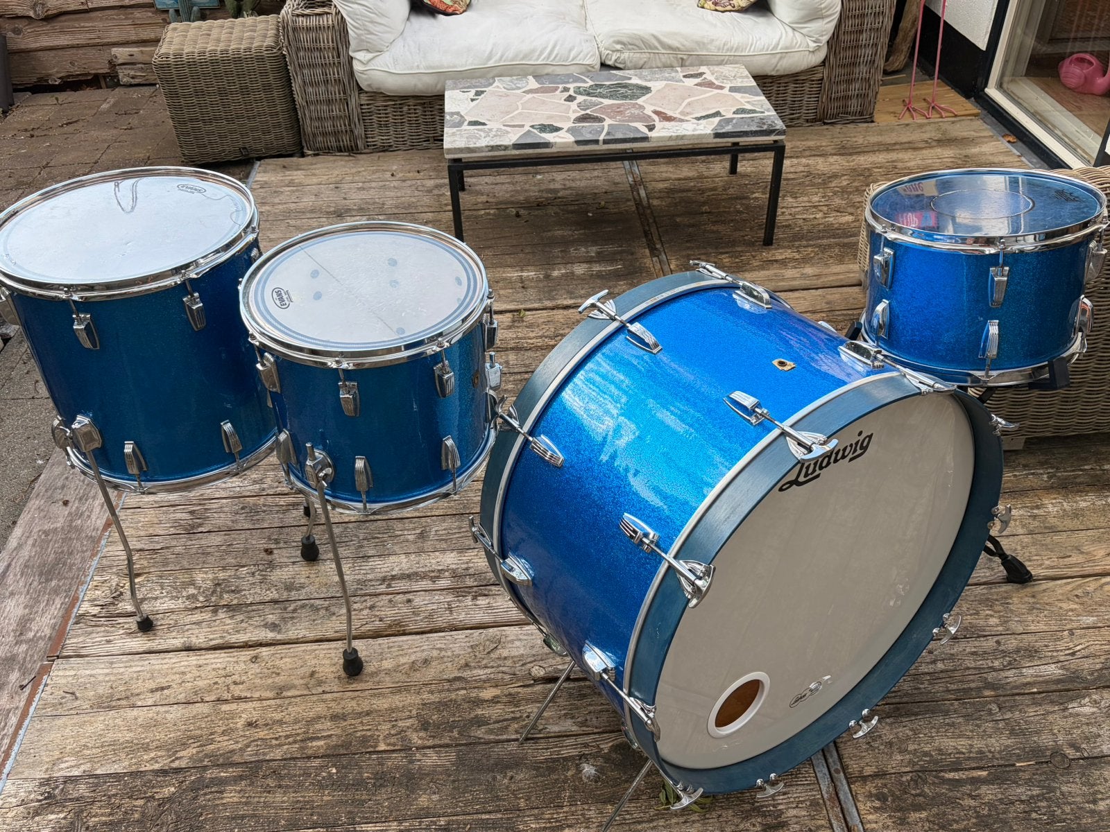 26” Ludwig Keystone Drum Kit [1968] 4p, Muziek en Instrumenten, Drumstellen en Slagwerk, Gebruikt, Ludwig, Ophalen
