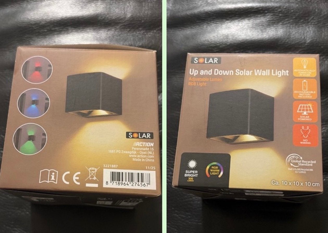 20x Set Up And Down Solar Wandlampen - RGB Kleur & Warm Wit, Neuf, Autres culots, Source lumineuse incluse, Applique murale