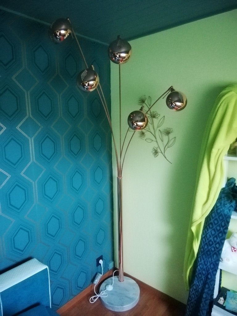 Lampadaire à 5 arcs, Comme neuf, Enlèvement, 200 cm ou plus, E14 (petit)