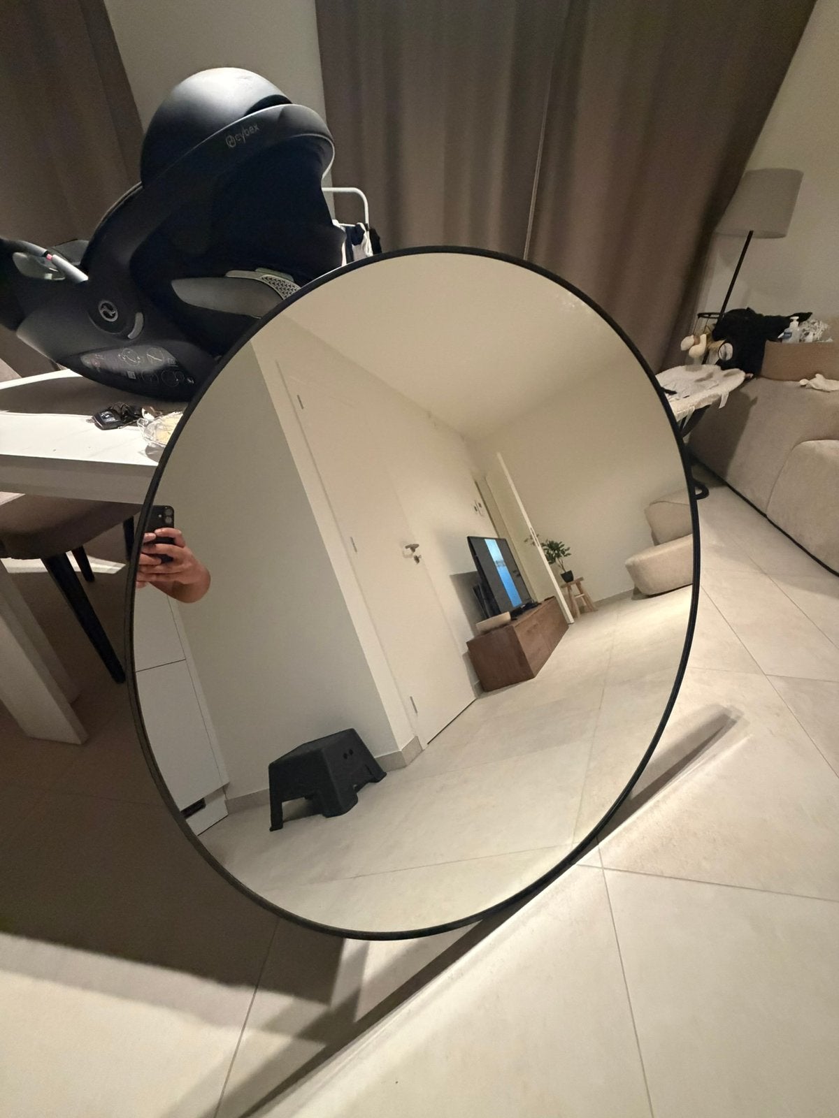 Miroir rond, Enlèvement, Comme neuf, Rond