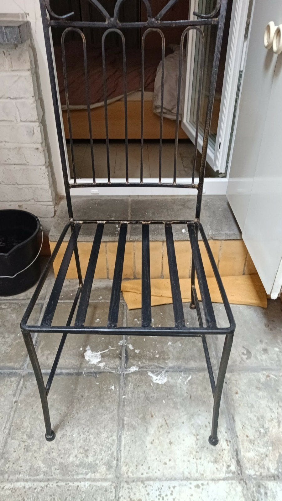 4 chaises en fer forgé noir nikel, Enlèvement