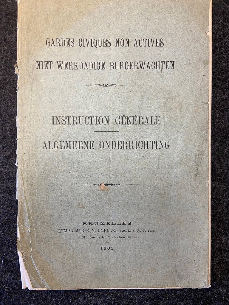 Instruction générale Gardes civiques non actives 1901, Verzenden, Overige soorten, Boek of Tijdschrift