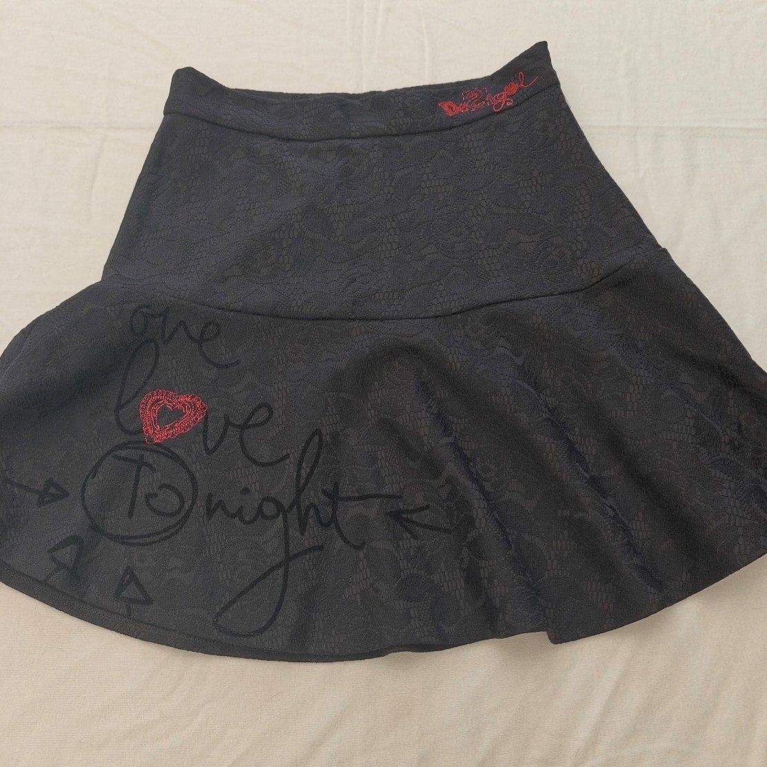 Jupe Desigual noire/grise à motifs graphiques – Taille M, Enlèvement ou Envoi, Gris