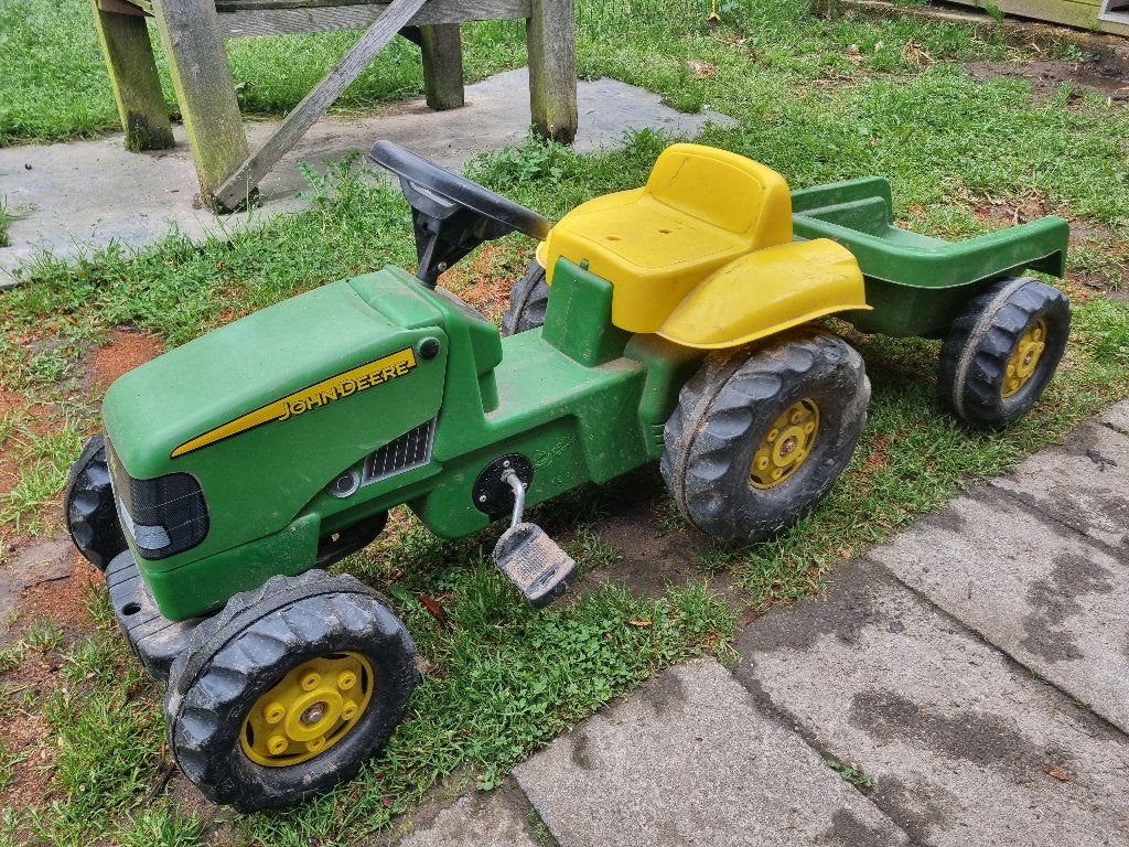 John Deere traktor met pedalen - gocart met aanhangwagen, Enlèvement ou Envoi, Utilisé, Véhicule à pédales