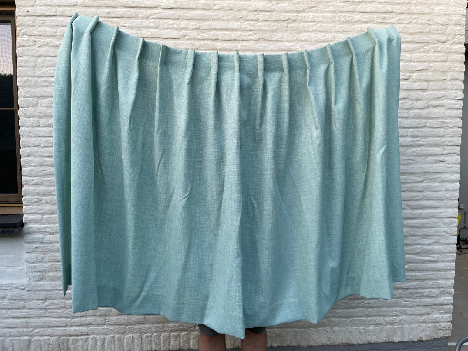 Gordijnen NIEUW muntgroen-turquoise 2 stuks 160x123cm, 100 tot 150 cm, 150 tot 200 cm, Nieuw, Ophalen of Verzenden