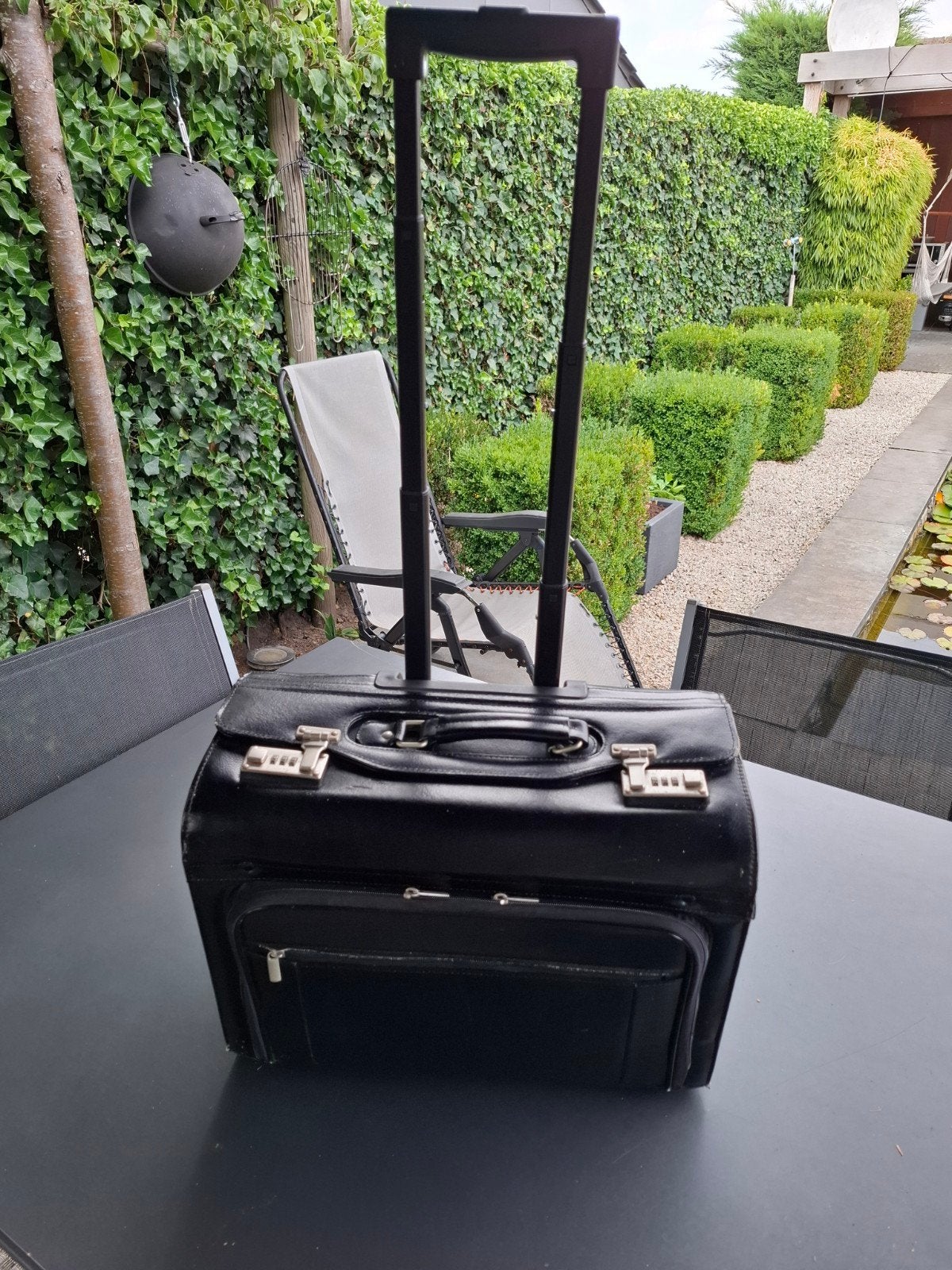 piloten koffer op wieltjes leder, Ophalen of Verzenden, Zo goed als nieuw, Leer, Wieltjes