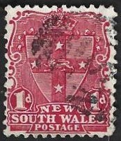 1 Postzegel Nieuw-Zuid-Wales 1897 Wapenschild & K.Victoria, Ophalen of Verzenden, Gestempeld