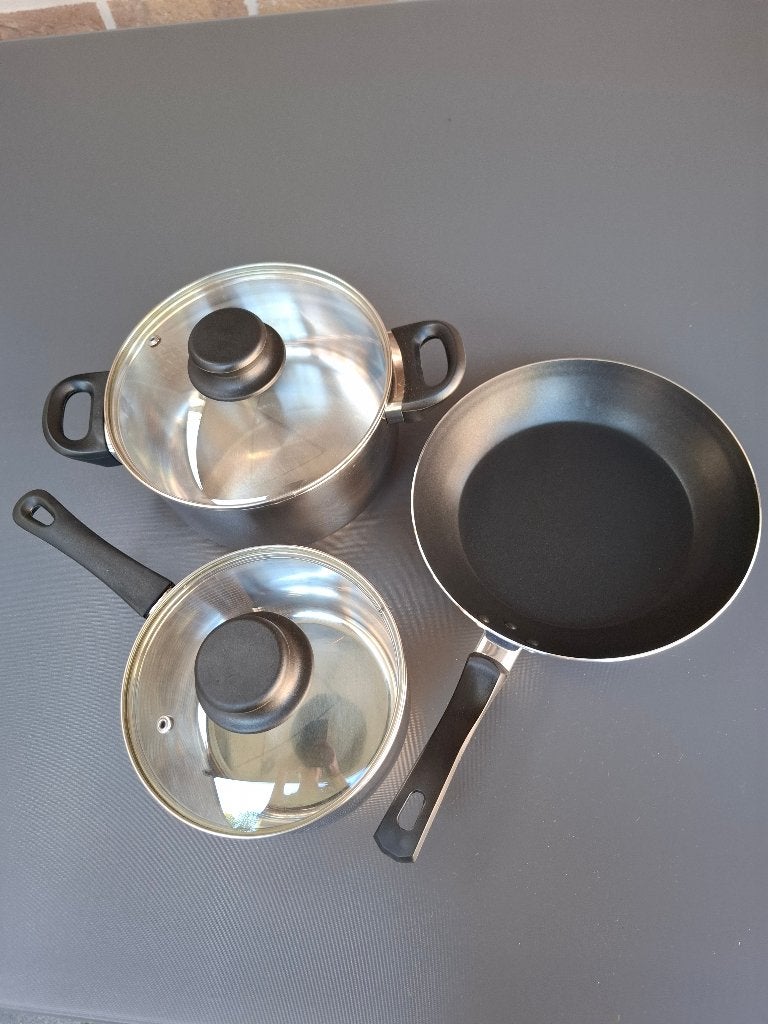 Kookpotten en pan, Huis en Inrichting, Keuken | Potten en Pannen, Ophalen, Inox, Antiaanbaklaag, Pannenset