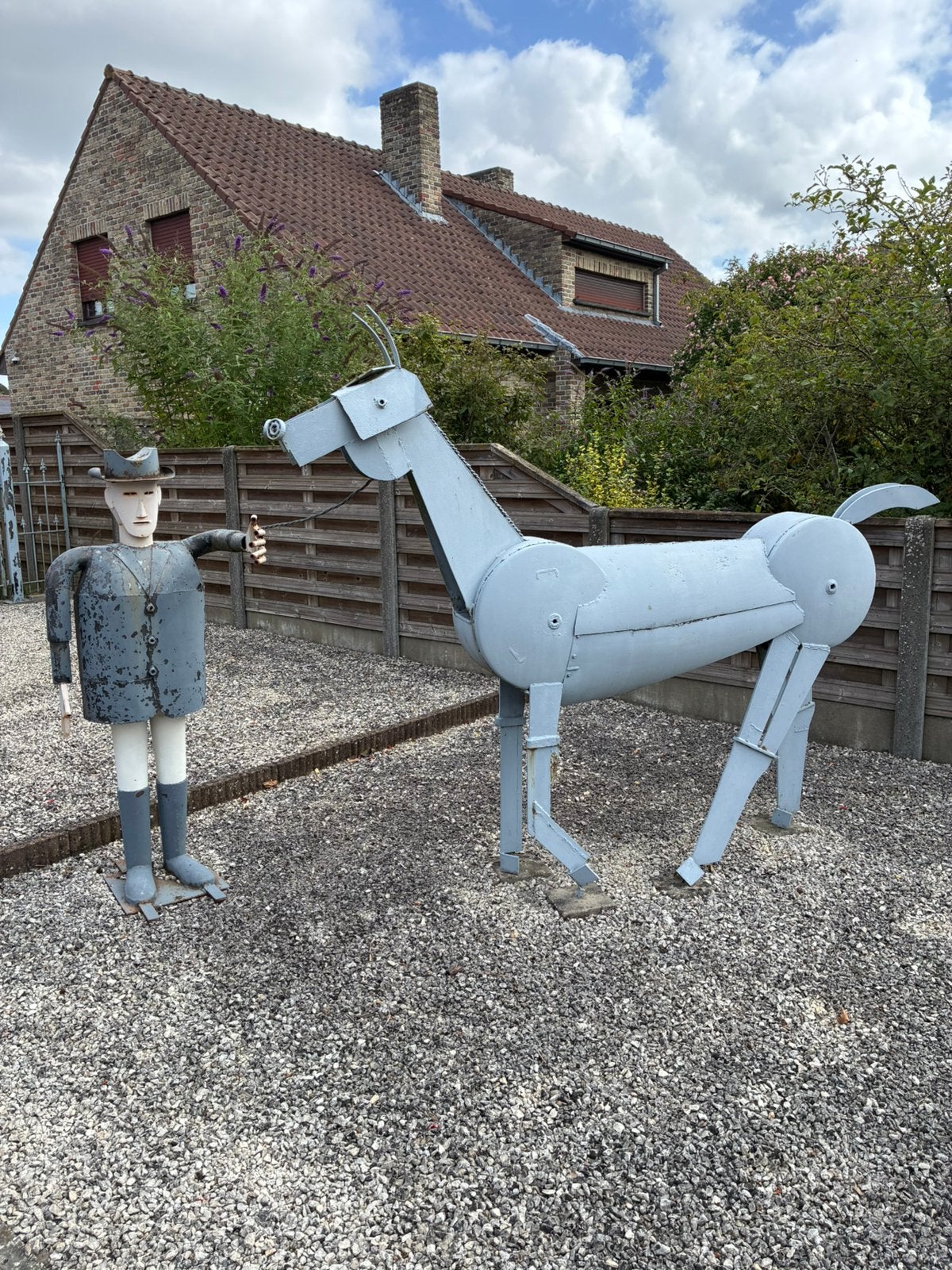 Standbeeld metaal - paard, Tuin en Terras, Tuinbeelden, Ophalen, Metaal