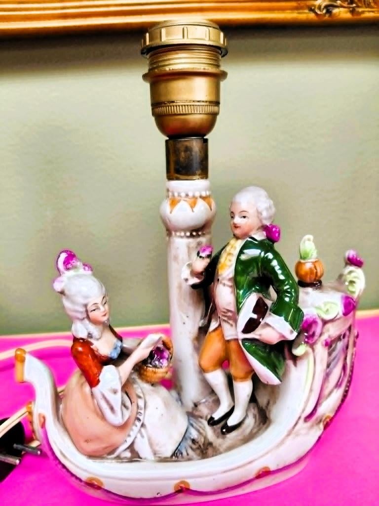 Royal Dux Bohemia porseleinen lamp koppel vintage gemerkt., Ophalen of Verzenden