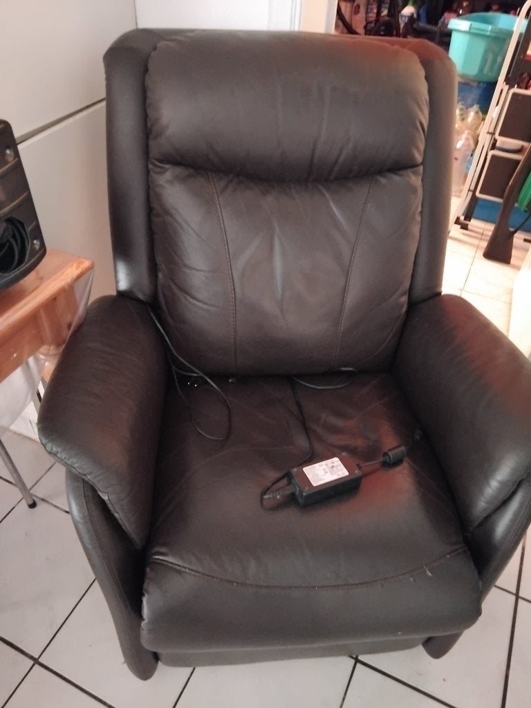 Relax zetel electrisch, Ophalen, Eenpersoons, Minder dan 75 cm, Leer