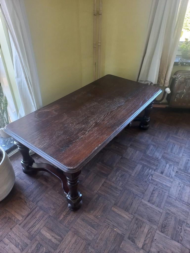 Massief houten retro salontafel, Antiek en Kunst, Ophalen