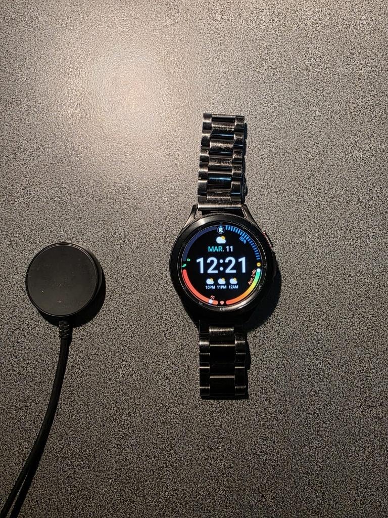 Samsung Galaxy Watch4 Classic bluetooth, 46 mm, Ophalen, Snelheid, Zo goed als nieuw, Zwart